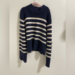 JCREW Navy and White Striped Women's Sweater